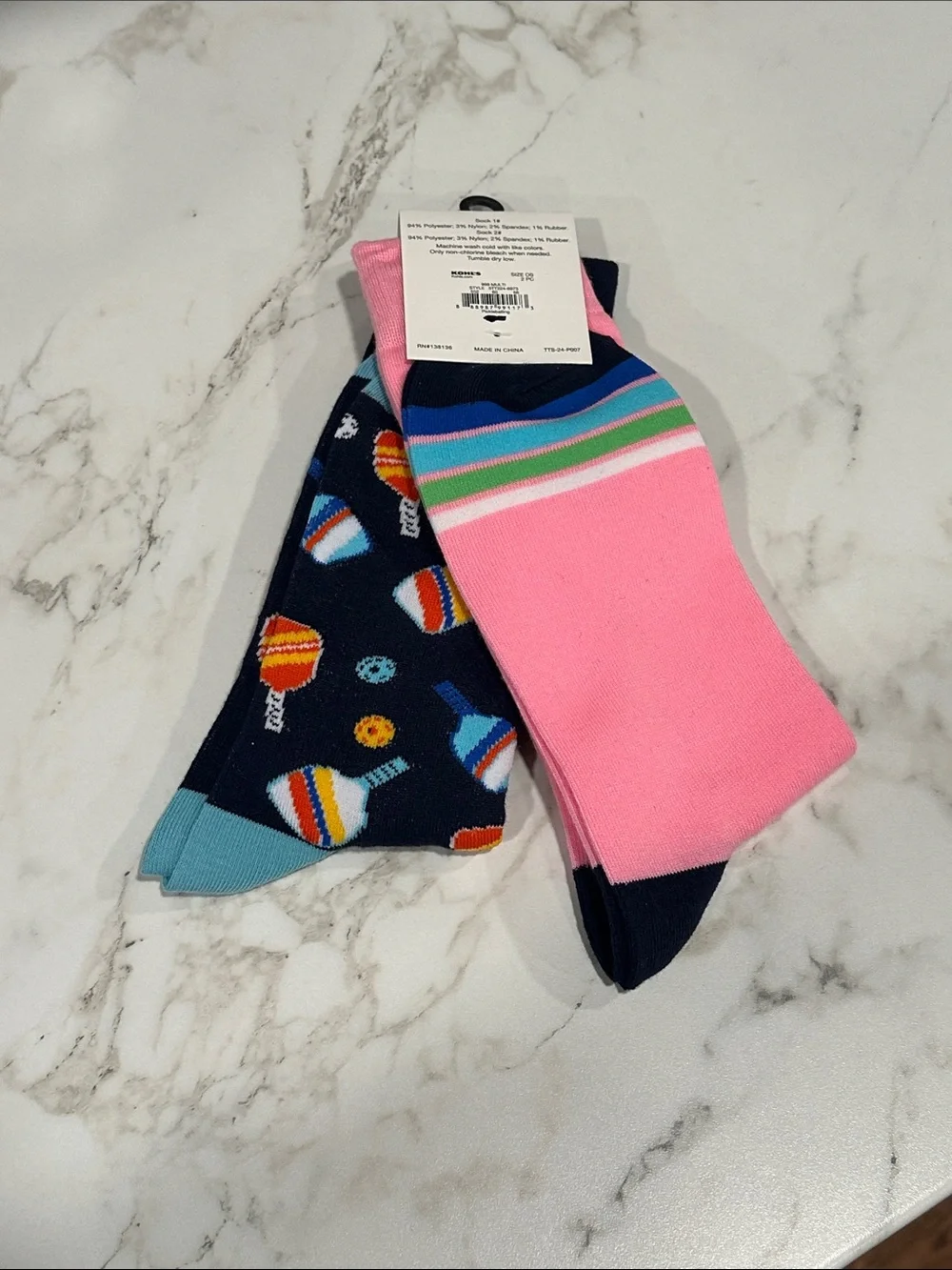 Twisted Toes Crew Socks Mens 8-13 NEW 2 Pair Pickleball